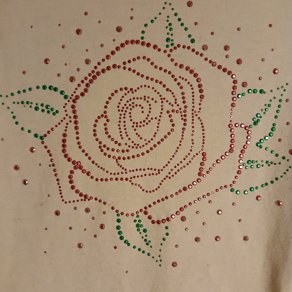 Knitworks Cream Tee with Rose Embellishment - Picture 4 of 7